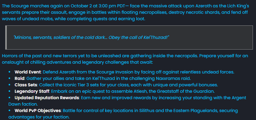 wow classic anniversary naxxramas release date